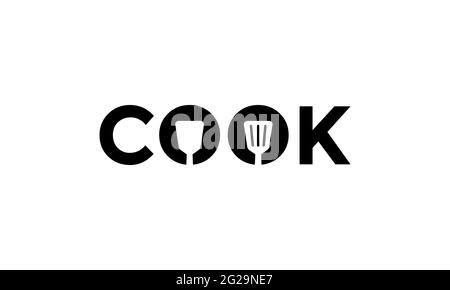 lettre cook avec le logo de la spatule motif d'illustration représentant un vecteur Illustration de Vecteur