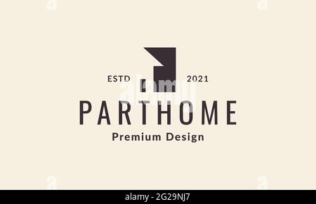 home partie ombre vintage logo vector icône illustration design Illustration de Vecteur