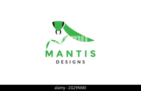 vert abstrait insecte mantis logo vecteur icône illustration design Illustration de Vecteur