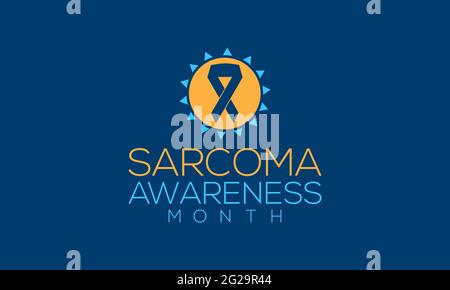 Sarcome concept de bannière du mois de sensibilisation au cancer observé chaque mois de juillet. Formation sur le cancer du sarcome, bannière, affiche, modèle de campagne de sensibilisation aux cartes. Illustration de Vecteur