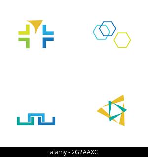 modèle de conception d'illustration de l'ensemble de logos de la technologie de la finance numérique Illustration de Vecteur