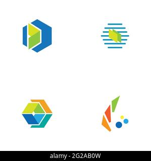 modèle de conception d'illustration de l'ensemble de logos de la technologie de la finance numérique Illustration de Vecteur