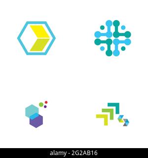 modèle de conception d'illustration de l'ensemble de logos de la technologie de la finance numérique Illustration de Vecteur