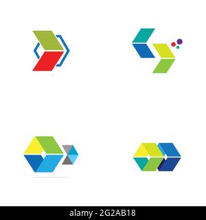 modèle de conception d'illustration de l'ensemble de logos de la technologie de la finance numérique Illustration de Vecteur
