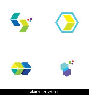 modèle de conception d'illustration de l'ensemble de logos de la technologie de la finance numérique Illustration de Vecteur