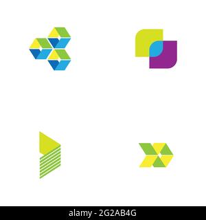 modèle de conception d'illustration de l'ensemble de logos de la technologie de la finance numérique Illustration de Vecteur