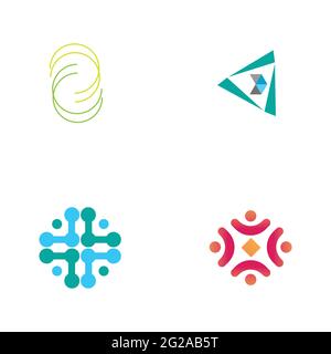 modèle de conception d'illustration de l'ensemble de logos de la technologie de la finance numérique Illustration de Vecteur
