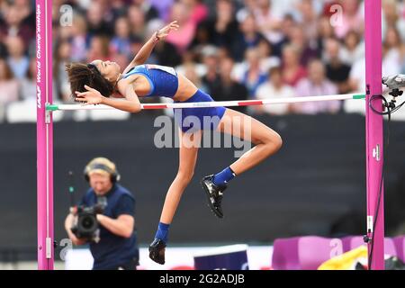 Vashti Cunningham (États-Unis). Finales de saut en hauteur. Championnats du monde de l'IAAF Londres 2017 Banque D'Images