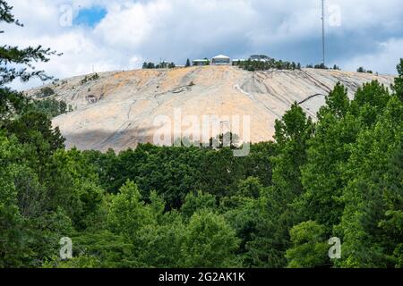 Stone Mountain de l'habitat de Songbird et de Woodland Trail dans le parc de Stone Mountain près d'Atlanta, Géorgie. (ÉTATS-UNIS) Banque D'Images