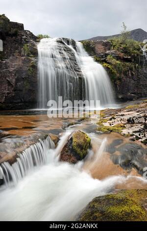 Les chutes d'Ardessie près de Dundonnell, NW Highlands, Écosse, Royaume-Uni Banque D'Images