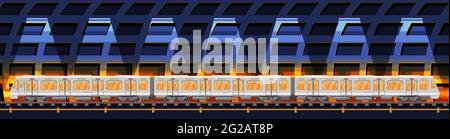 Voiture souterraine détaillée dans le tunnel. Illustration de Vecteur