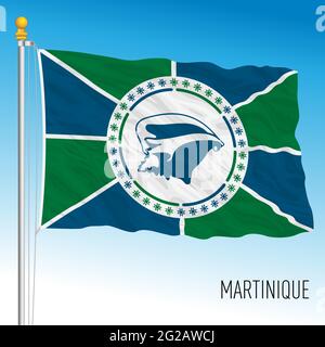 Drapeau régional de la Martinique, France, pays des caraïbes, illustration vectorielle Illustration de Vecteur