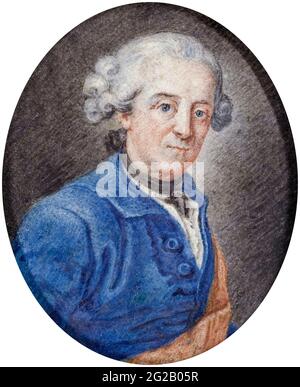 Frederick II (1712-1786) alias Frederick le Grand, roi de Prusse, portrait miniature par artiste inconnu, 1760-1780 Banque D'Images