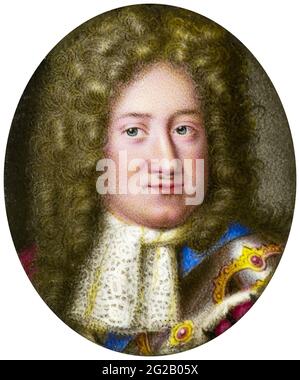 Frederick I (1657-1713) électeur de Brandebourg et duc de Prusse, (1688-1713) (comme Frederick III), plus tard roi de Prusse (1701-1713), portrait miniature de Samuel Blesendorf, 1677-1706 Banque D'Images