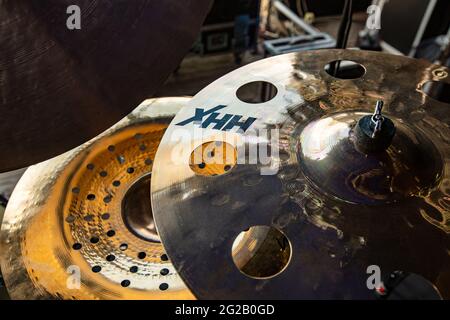 Nouveau-Brunswick, Canada - mai 2021 : cymbales de Sabian HX Banque D'Images