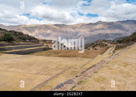 Site archéologique de Tipon près de Cusco, Pérou Banque D'Images