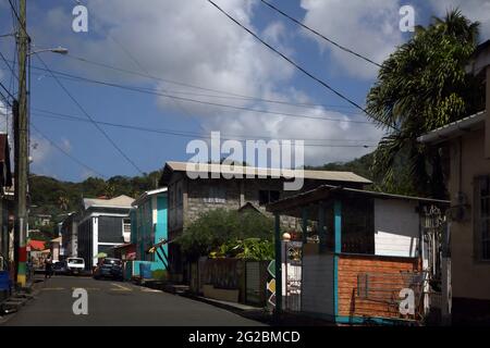 Scène de rue de la ville de Victoria St Mark Grenada Banque D'Images