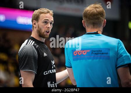 Silkeborg, Danemark. 08 juin 2021. Rene Toft Hansen de Bjerringbro-Silkeborg vu dans le match danois HTH Herreligiaen entre Bjerringbro-Silkeborg et Aalborg Handball à la JYSK Arena de Silkeborg. (Crédit photo: Gonzales photo - Morten Kjaer). Banque D'Images