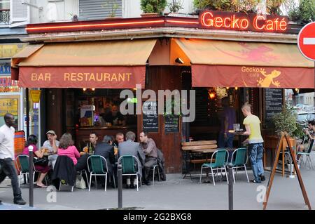 FRANCE. PARIS (75) BELLEVILLE-MENILMONTANT. BAR RUE OBERKAMPF Banque D'Images