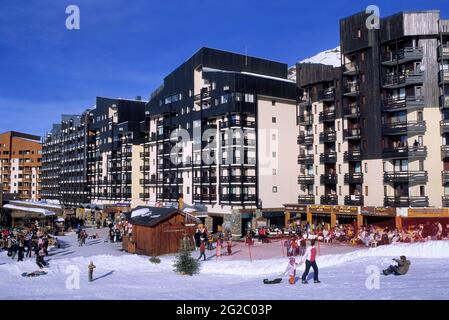 FRANCE, SAVOIE (73) VALLÉE DE BELLEVILLE, DOMAINE SKIABLE DE TROIS VALLEES, VAL THORENS SKI RESORT Banque D'Images