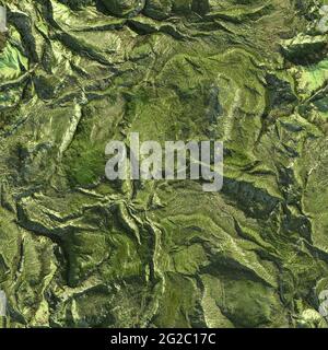 Vue aérienne du plan d'air de la montagne seamless texture background. 3d illustration. Banque D'Images