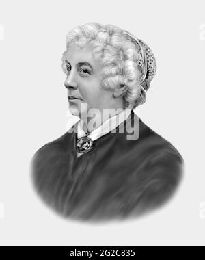 Elizabeth Cady Stanton 1815-1902 Chef des droits des femmes américaines Banque D'Images