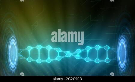adn-molécule rend dans la moitié basse, cg médicale 3D illustration Banque D'Images