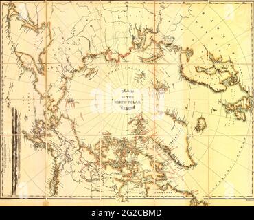 Carte de la région polaire Nord, carte du pôle Nord, carte du pôle Nord, cartes du pôle Nord, impression du pôle Nord, Plan du pôle Nord, carte du pôle Nord ancien, pôle Nord Banque D'Images