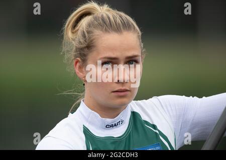 Duisburg, Allemagne. 06e juin 2021. Sophie KOCH (Rheinbrueder Karlsruhe) canoë C1 des dames, action, les finales 2021 dans les disciplines canoë, SUP, canoë polo de 03.06.-06.06.2021 à Duisburg, crédit: dpa/Alay Live News Banque D'Images