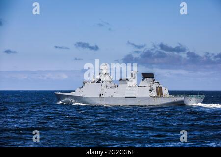 HDMS Iver Huitfeldt (F361) frégate de classe Iver Huitfeldt en service avec la Marine royale danoise, Banque D'Images