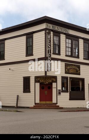 Point Reyes , Californie, États-Unis. 1er mai 2021. Old Western Saloon au point Reyes Station Village, Californie, États-Unis, vue d'angle du bâtiment Banque D'Images