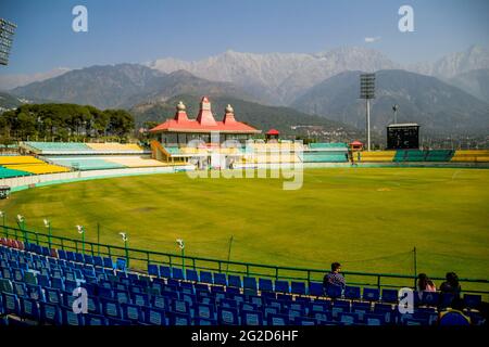 Stade de cricket HPCA, Dharamshala Inde Banque D'Images