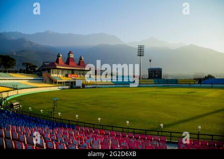 Stade de cricket HPCA, Dharamshala Inde Banque D'Images