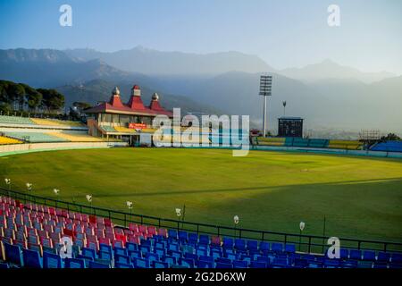 Stade de cricket HPCA, Dharamshala Inde Banque D'Images