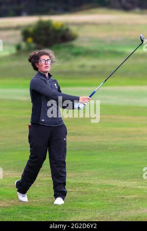 Troon, Royaume-Uni. 10 juin 2021. EMILY TOY de l'Angleterre jouant à Barassie Links, Troon pendant la compétition de match de la R et D'UN sponsorisé Championnat amateur de Womens crédit: Findlay/Alay Live News Banque D'Images