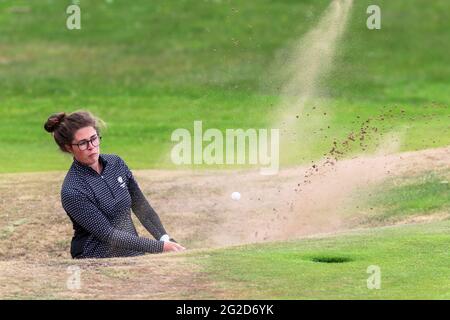 Troon, Royaume-Uni. 10 juin 2021. EMILY TOY d'Angleterre jouant à Barassie Links, Troon pendant la compétition de match du R et D'UN Championnat amateur de Womens sponsorisé. Crédit : Findlay/Alay Live News Banque D'Images