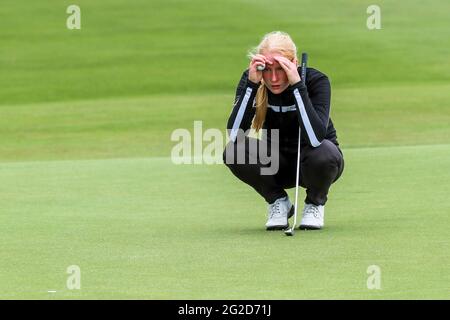 Troon, Royaume-Uni. 10 juin 2021. JOHANNA LEA LUOVIKSDOTTIR d'Islande jouant aux Barassie Links, Troon pendant la compétition de match du R et D'UN Championnat amateur de Womens sponsorisé. Crédit : Findlay/Alay Live News Banque D'Images