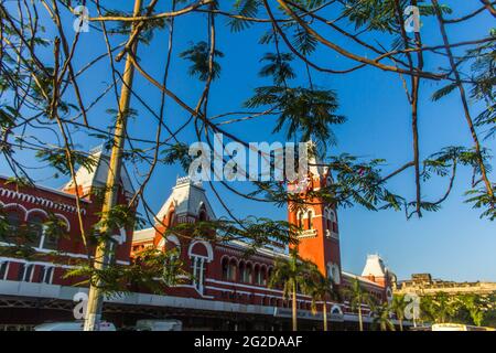 Vues diverses sur la gare centrale de Chennai Banque D'Images