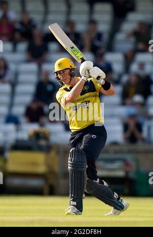 Birmingham porte des chauves-souris Adam pendant le match Vitality T20 à Headingley, Leeds. Date de la photo: Jeudi 10 juin 2021. Banque D'Images