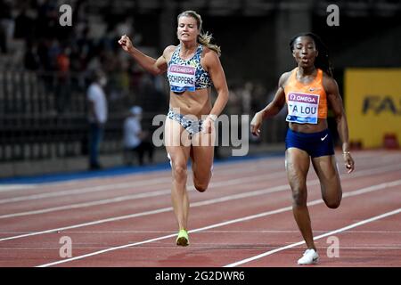 FLORENCE, ITALIE - JUIN 10: Dafne Schippers des pays-Bas en compétition dans le 200m féminin lors de la rencontre d'athlétisme de la Wanda Diamond League au Stadio Luigi Ridolfi le 10 juin 2021 à Florence, Italie (photo par Andrea Staccioli/Orange Pictures) Banque D'Images