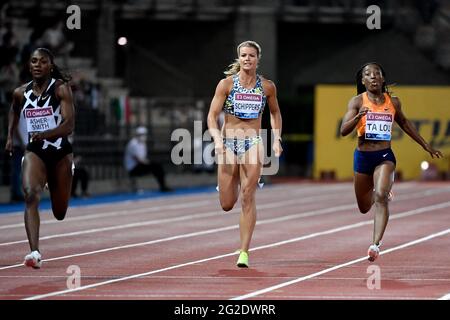 FLORENCE, ITALIE - JUIN 10: Dafne Schippers des pays-Bas en compétition dans le 200m féminin lors de la rencontre d'athlétisme de la Wanda Diamond League au Stadio Luigi Ridolfi le 10 juin 2021 à Florence, Italie (photo par Andrea Staccioli/Orange Pictures) Banque D'Images