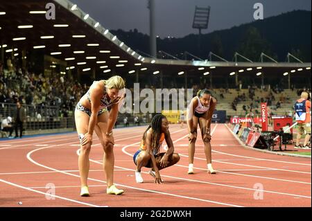 FLORENCE, ITALIE - JUIN 10 : Dafne Schippers des pays-Bas après avoir conté dans le 200m féminin lors de la rencontre d'athlétisme de la Wanda Diamond League au Stadio Luigi Ridolfi le 10 juin 2021 à Florence, Italie (photo par Andrea Staccioli/Orange Pictures) Banque D'Images