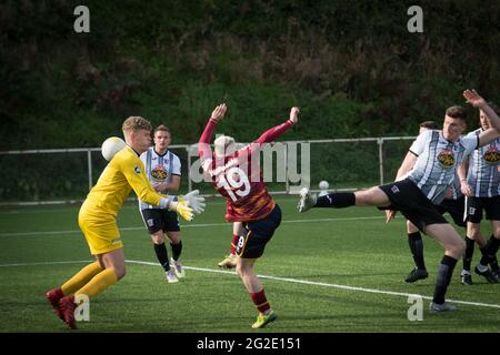 Rhosymedre, pays de Galles, 26 septembre 2020. JD Cymru Premier match entre Cefn Druids et Cardiff Metropolitan University. Banque D'Images