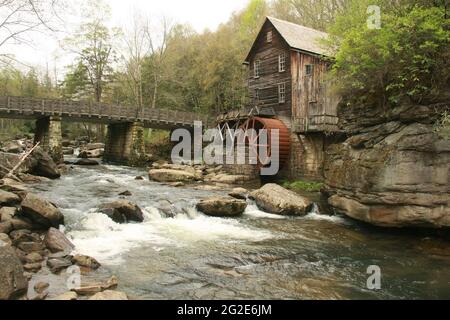 Le moulin de grist à Babcock State Park, WV, États-Unis Banque D'Images