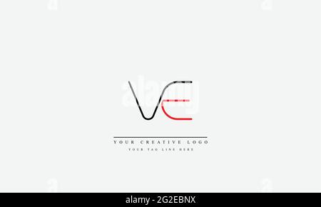 Lettre logo Design avec la typographie moderne et créative VE EV Illustration de Vecteur
