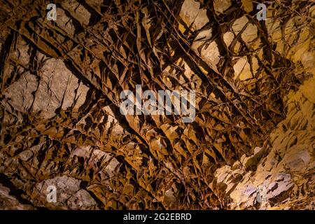 Boxwork complexe à Wind Cave, une formation de grottes que l'on trouve ici plus que n'importe où ailleurs, parc national de Wind Cave, Dakota du Sud, États-Unis Banque D'Images