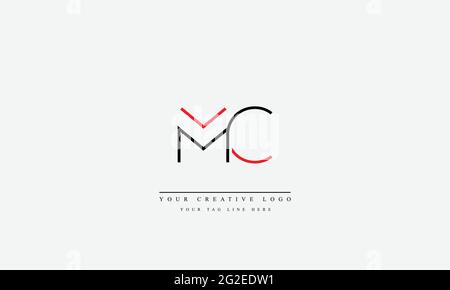 Lettre logo Design avec la typographie moderne et créative MC cm Illustration de Vecteur