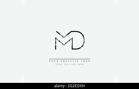 Lettre logo Design avec la typographie moderne et créative MD DM Illustration de Vecteur