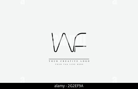 Lettre logo Design avec la typographie moderne et créative WF FW Illustration de Vecteur