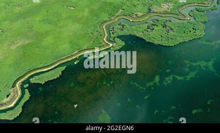 Bayingolin, Chine. 10 juin 2021. La beauté de la zone humide de roseaux du lac Bosten en été à Bayingolin, Xinjiang, Chine, le 10 juin 2021.(photo de TPG/cnschotos) crédit: TopPhoto/Alay Live News Banque D'Images